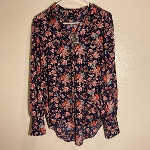 Express Floral Blouse Button-down Top